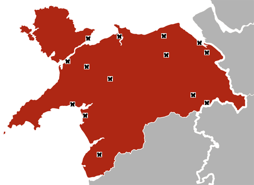 Map of North Wales