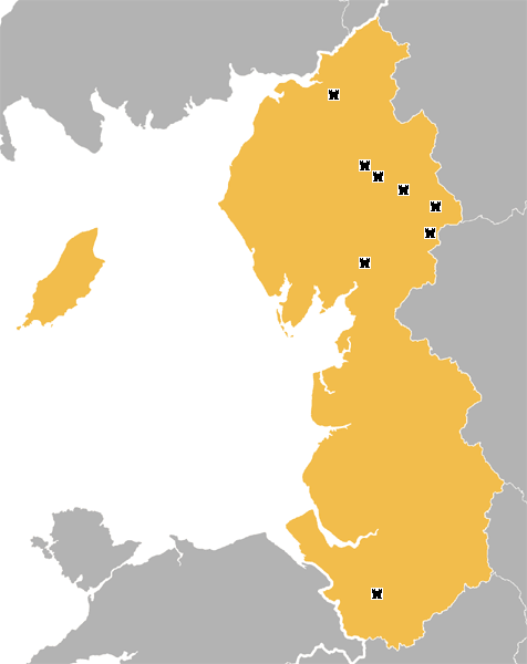 Map of North West England