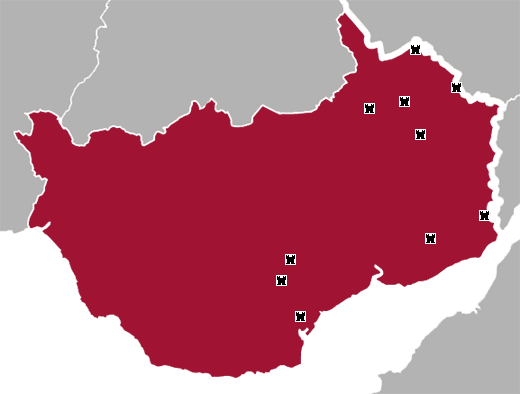 Map of South East Wales