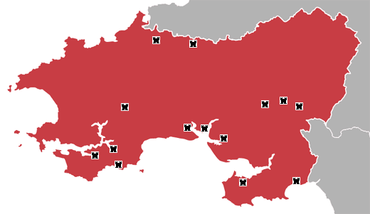 Map of South West Wales